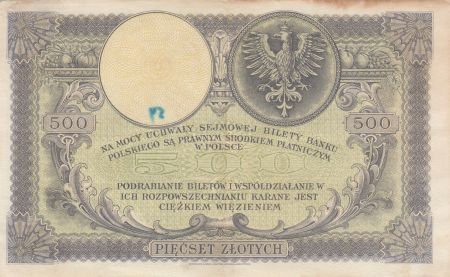 Pologne 500 Zlotych - T. Kosciuszko - Aigle couronné - 28-02-1919 - Série S.A.2954094