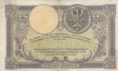 Pologne 500 Zlotych - T. Kosciuszko - Aigle couronné - 28-02-1919 - Série S.A.3990527