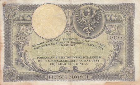 Pologne 500 Zlotych - T. Kosciuszko - Aigle couronné - 28-02-1919 - Série S.A.4967287