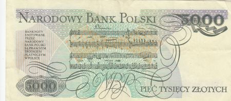 Pologne 5000 Zlotych 1988 - F. Chopin - Série DB