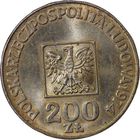 Pologne POLOGNE  30e ANNIVERSAIRE DU PRL - 200 ZLOTYCH ARGENT 1974