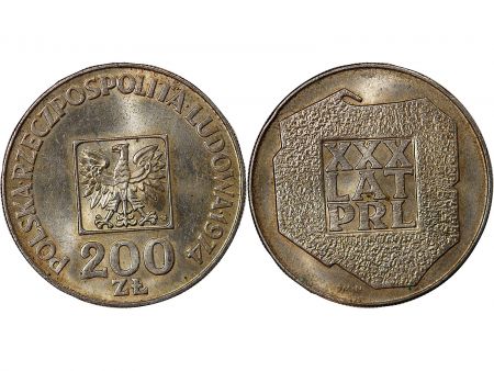 Pologne POLOGNE  30e ANNIVERSAIRE DU PRL - 200 ZLOTYCH ARGENT 1974