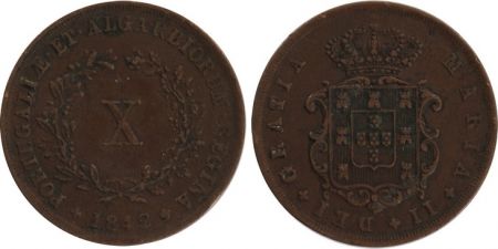 Portugal 10 Reis - 1842 - Maria II - Armoirie