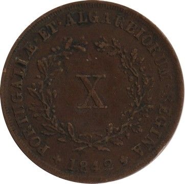 Portugal 10 Reis - 1842 - Maria II - Armoirie