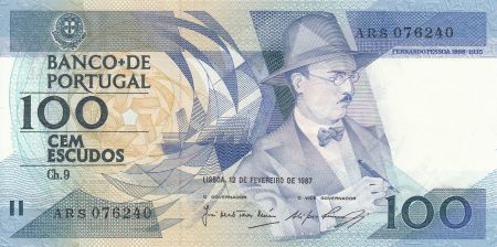 Portugal 100 Cem Escudos  - Fernando Pessoa - 12-02-1987 - Séries ARS