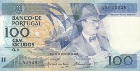 Portugal 100 Cem Escudos  - Fernando Pessoa - 16-10-1986 - Séries variées