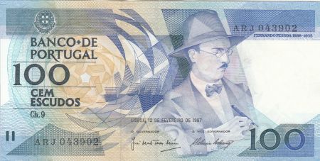 Portugal 100 Escudos  - Fernando Pessoa - 12-02-1987 - Séries variées