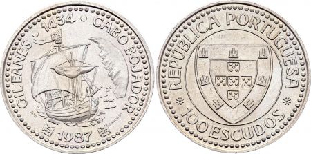 Portugal 100 Escudos - Franchissement du Cap Bojador par Gil Eanes - 1987