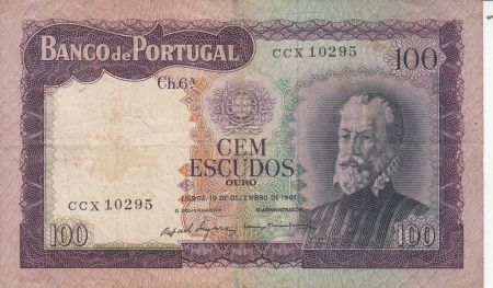 Portugal 100 Escudos - Pedro Nunes - 19-09-1961 - Série BTG