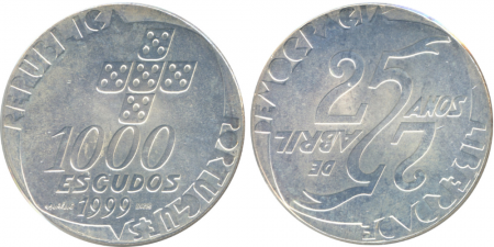 Portugal 1000 Escudos - Révolution des illets - 1999