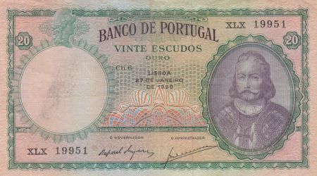 Portugal 20 Escudos - Antonio luiz de Menezes - Série XLX - 1959