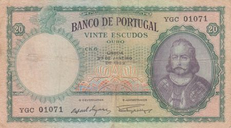 Portugal 20 Escudos - Antonio luiz de Menezes - Série YGC - 1959