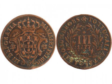 Portugal 3 Reis - 1777 - Maria I et Petrus III