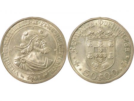 Portugal 50 Escudos Argent, Pedro Alvares Cabral - 1968