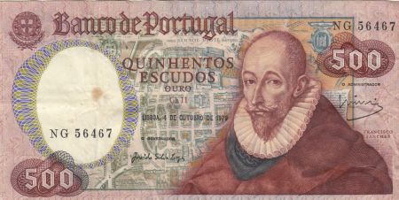 Portugal 500 Escudos - Francisco Sanches - Braga - 04-10-1979 - Série SC