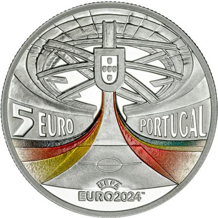 Portugal Euro de Football UEFA 2024 - 5 EUROS Couleur BE