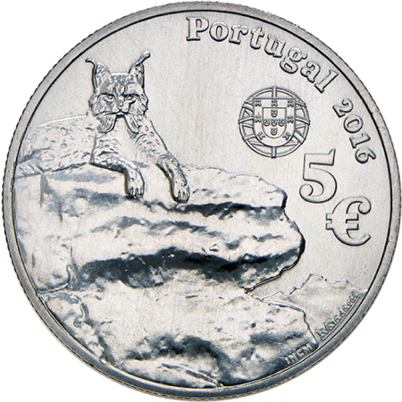 Portugal Le Lynx ibérique - 5 euros UNC 2016