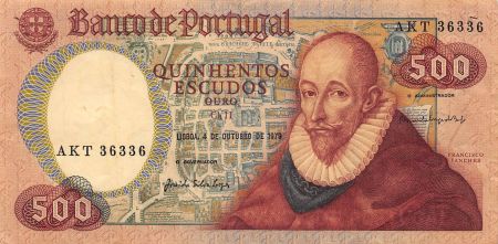 Portugal PORTUGAL  FRANCISCO SANCHES - 500 ESCUDOS 1979 - TTB