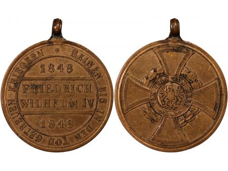 Prusse ALLEMAGNE  PRUSSE  FRIEDRICH WILHELM IV - MEDAILLE 1849