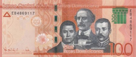 République dominicaine 100 Pesos - Duarte, Sanchez, Mella - Puerta del Conde - 2023 (2024) - Série EB