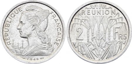 Réunion 2 Francs Marianne - 1948