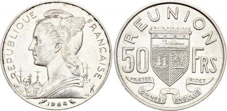 Réunion 50 Francs Marianne - 1964