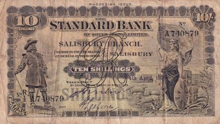 Rhodésie 10 Shillings - Salisbury Brach - 1936 - Série A