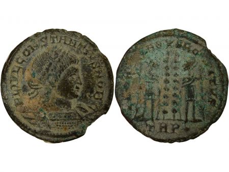 Rome Empire Constance II - Nummus, Soldats, deux étendards - 332 / 333 Trèves