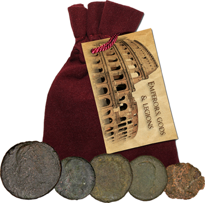 Rome Empire Sachet rouge 5 pièces Bronze romaine - Empereurs, Dieux et Légions