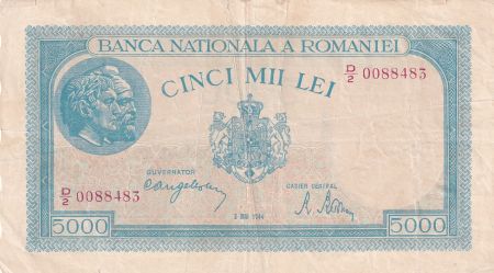 Roumanie 5000 Lei - Trajan & Decebal - 02-05-1944 - Série D.2 - P.56