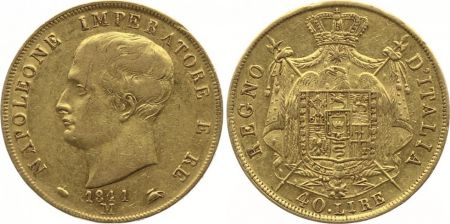 Royaume de Napoléon 40 lire Napoleon I Empereur et Roi 1811 M Milan