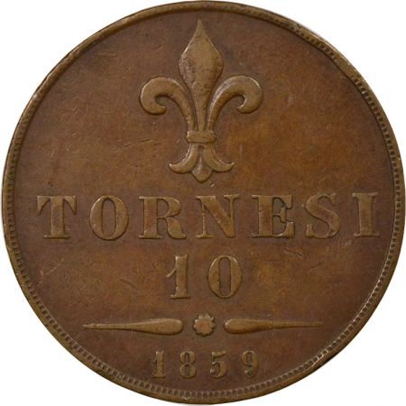 Royaume des Deux-Siciles Francis II - 10 Tornesi - 1859 Rome