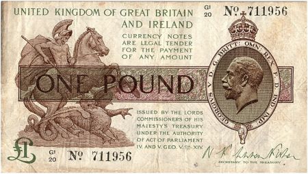 Royaume-Uni 1 Pound Roi George V et St George - 1922