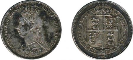 Royaume-Uni 1 Shilling Victoria - Armoiries