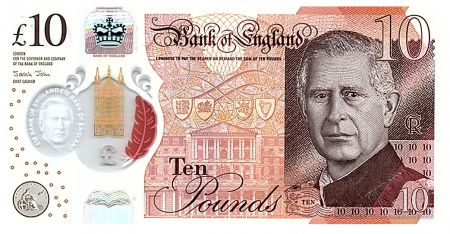 Royaume-Uni 10 Pounds - Charles III - Sir Winston Churchill - Palais de Westminster - Polymer - 2023 (2024)