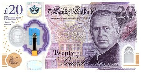 Royaume-Uni 20 Pounds - Charles III - Sir Winston Churchill - Palais de Westminster - Polymer - 2023 (2024)