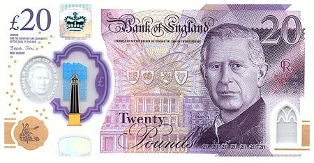 Royaume-Uni 20 Pounds - Charles III - Sir Winston Churchill - Palais de Westminster - Polymer - 2023 (2024)