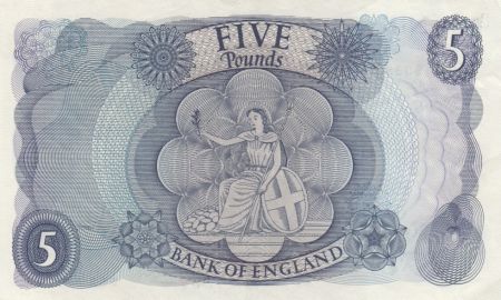 Royaume-Uni 5 Pounds Elisabeth II - Britannia - 1963