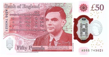 Royaume-Uni 50 Pounds Elisabeth II - Allan Turing - 2020 (2021) - Neuf