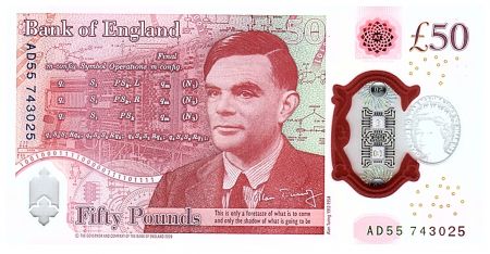 Royaume-Uni 50 Pounds Elisabeth II - Allan Turing - 2020 (2021) - Neuf