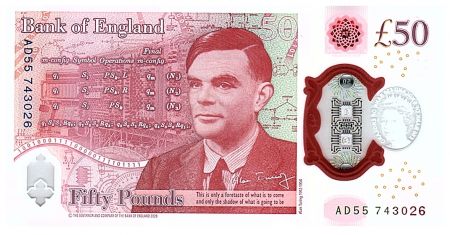 Royaume-Uni 50 Pounds Elisabeth II - Allan Turing - 2020 (2021) - Neuf