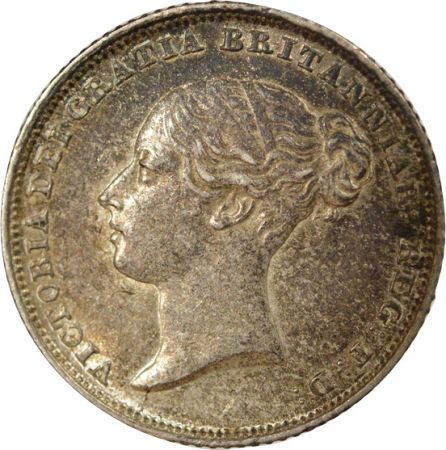 Royaume-Uni Victoria - 6 Pence Argent, 1er Portrait -1838 Londres