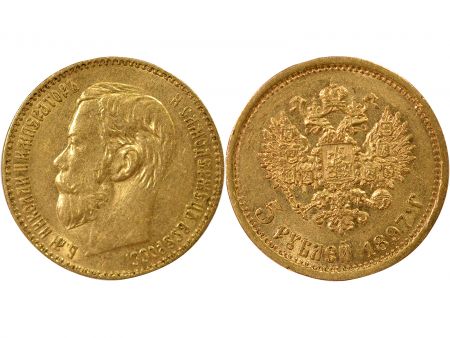 Russie Nicolas II - 5 Roubles Or - 1897 St Pétersbourg 