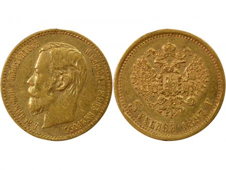 Russie Nicolas II - 5 Roubles Or - 1897 St Pétersbourg 