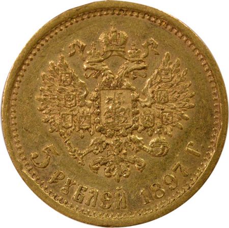 Russie Nicolas II - 5 Roubles Or - 1897 St Pétersbourg 