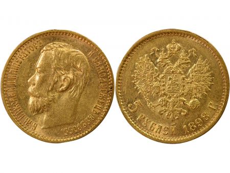 Russie Nicolas II - 5 Roubles Or - 1898 St Pétersbourg 