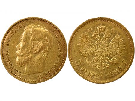 Russie Nicolas II - 5 Roubles Or - 1899 St Pétersbourg 