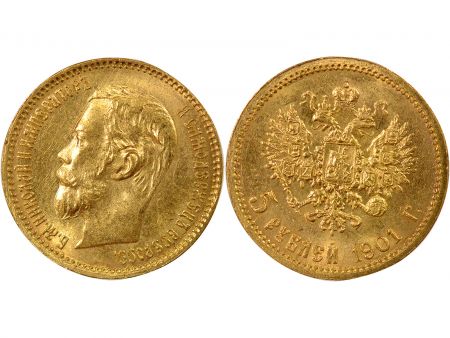 Russie Nicolas II - 5 Roubles Or - 1901 St Pétersbourg 