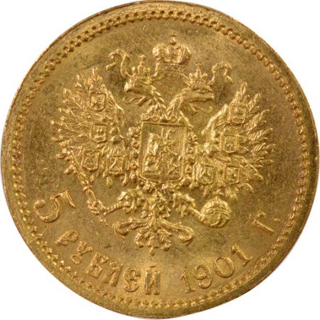 Russie Nicolas II - 5 Roubles Or - 1901 St Pétersbourg 