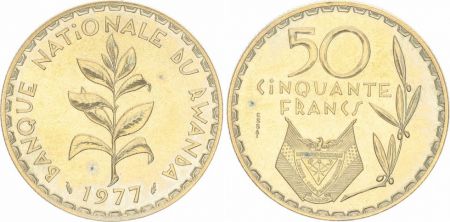 Rwanda 50 Francs Branche feuillue - Drapeaux - 1977 - Essai